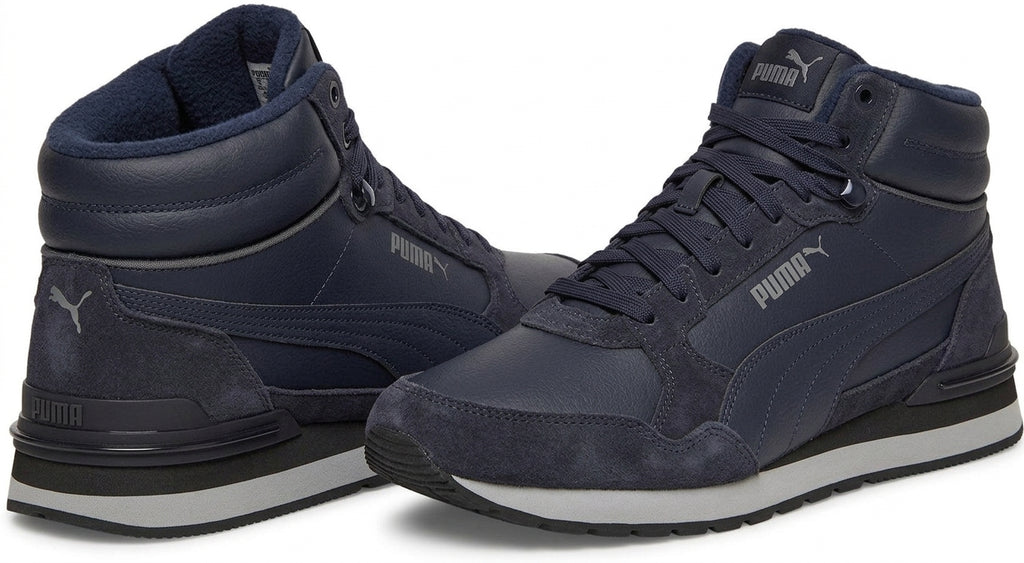 Buty Męskie Puma ST Runner V4 Wysokie Granatowe Ocieplane