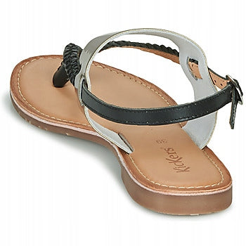 KicKers Sandały Japonki Damskie Skóra Metaliczna Letnie Esthera Noir r. 39