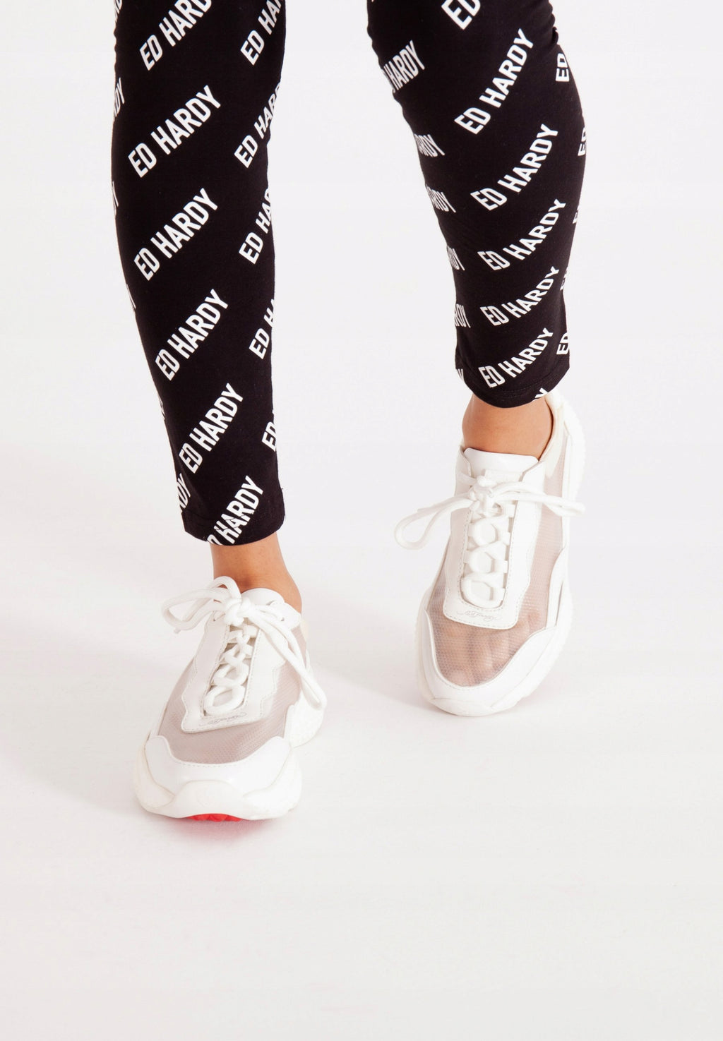 Ed Hardy Białe Skórzane Białe Buty Damskie Sportowe Sneakersy r. 41