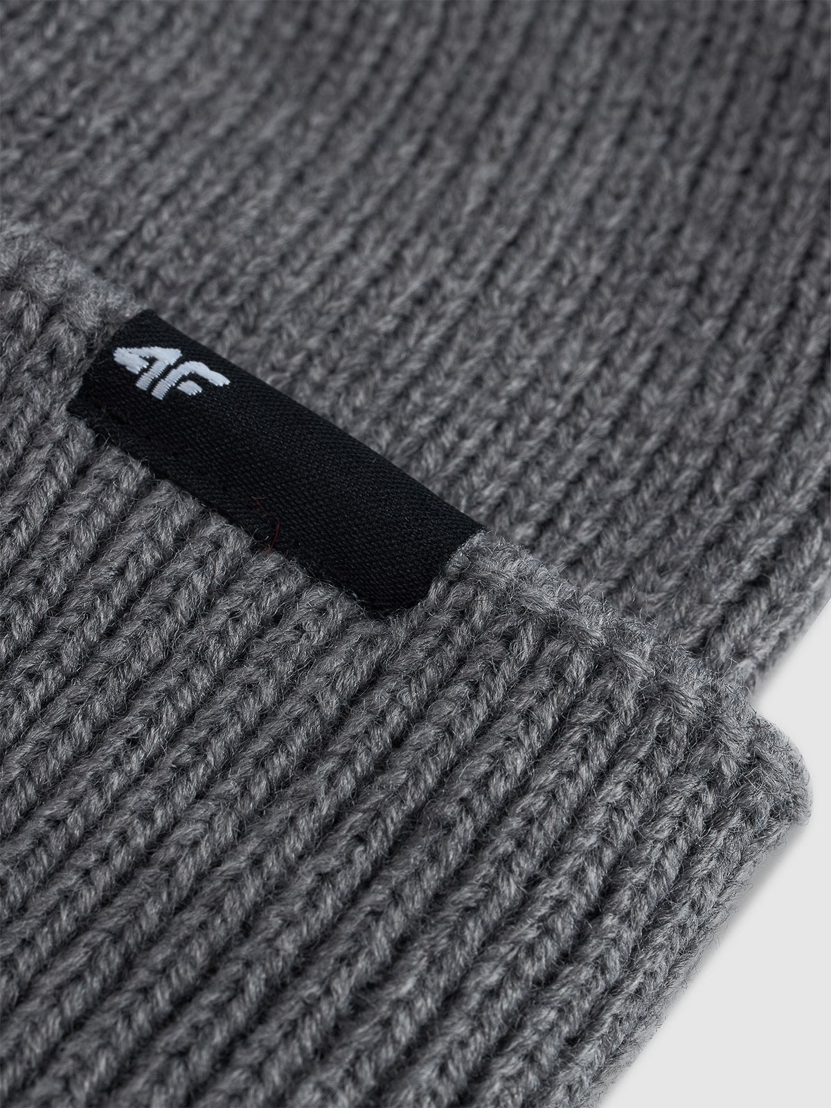 4F Szara Czapka Zimowa Unisex One Size Ciepła Wełna Beanie Uniwersalna