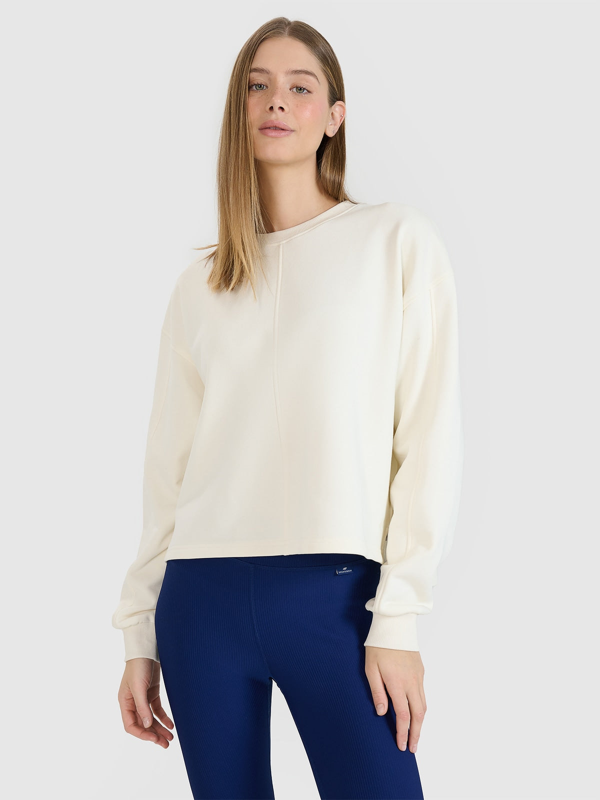 Bluza Damska 4F TSWSF1543 Dresowa Oversize Biała Bez Kaptura