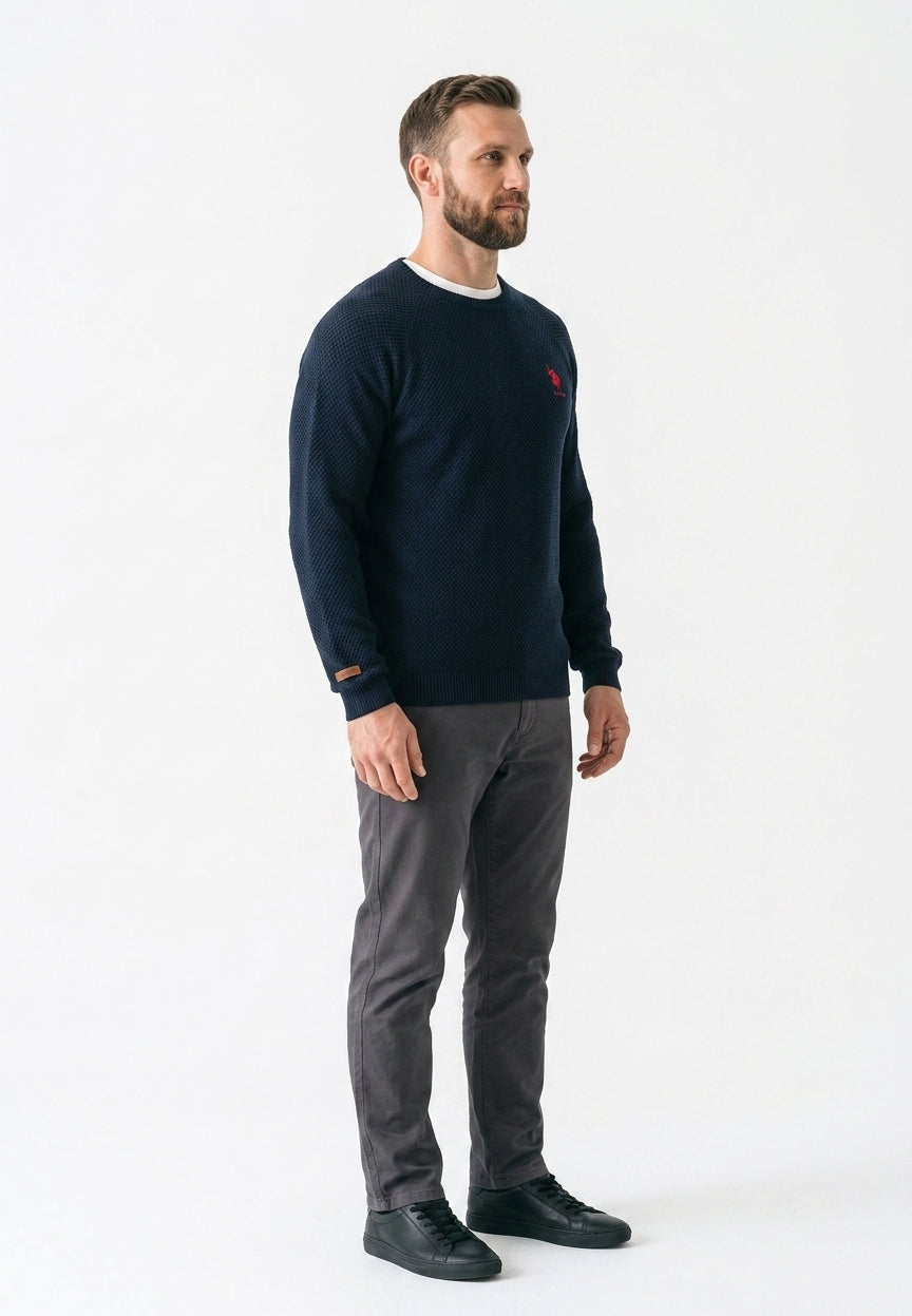 Męska Bluza U.S. Polo Assn. Granatowa Dzianina