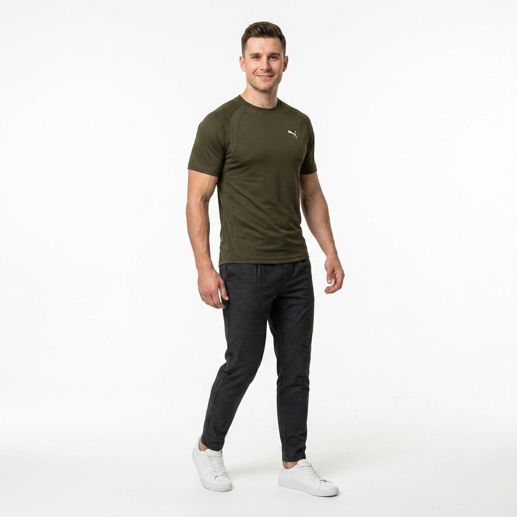 Koszulka Męska Puma Evostripe 68822970 Sportowa Zielona