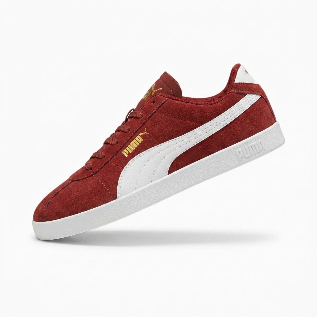 Buty Męskie Puma Club II 39744403 Sportowe Czerwone Zamszowe
