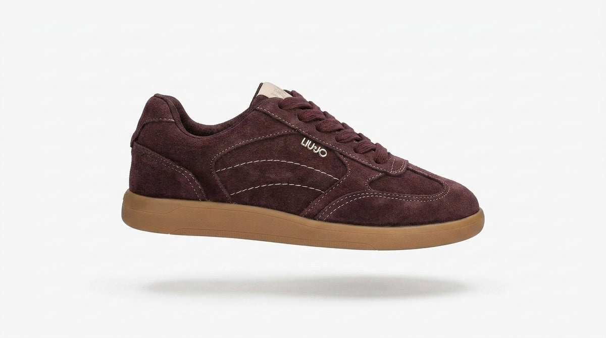 Sneakersy Damskie Liu Jo CONNOR 01 Sportowe Bordowe Zamszowe