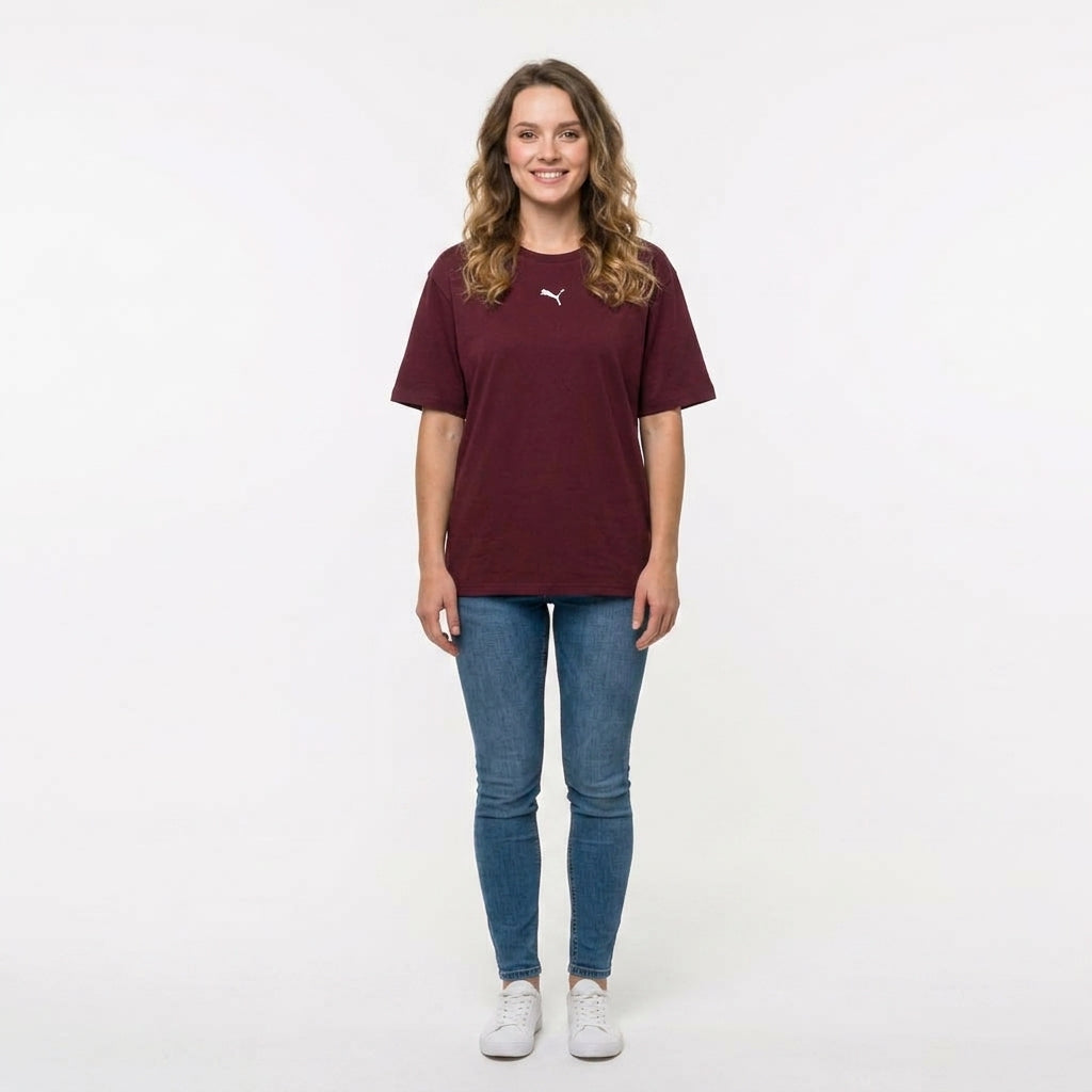 Bluzka Damska Puma Burgund Oversize Bawełna
