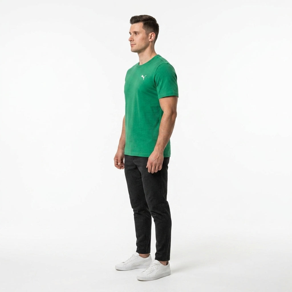Koszulka Męska Puma Wardrobe ESS Zielona Bawełniana