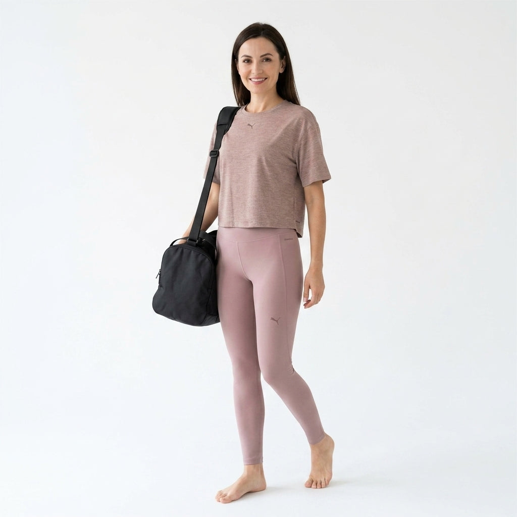 Koszulka Damska Puma W CLOUDSPUN Relaxed Fitness Jasnobrązowa Krótki Rękaw