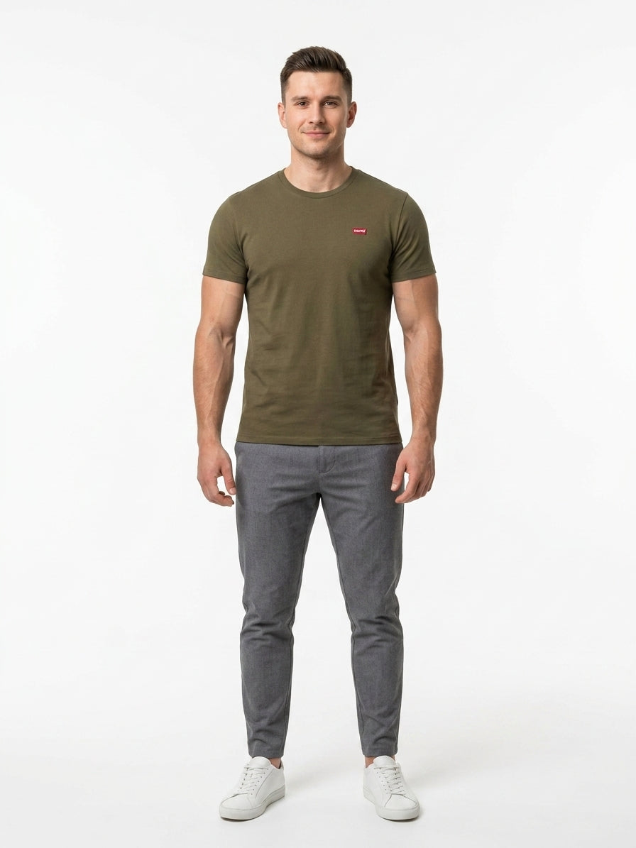 Koszulka Męska Levi's 56605 Bawełniana Zielona Logo