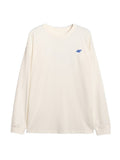 4F Kremowa Bluzka Męska Długi Rękaw z Nadrukiem Longsleeve Oversize