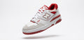 Buty sneakersy męskie New Balance 550 białe z czerwonymi elementami