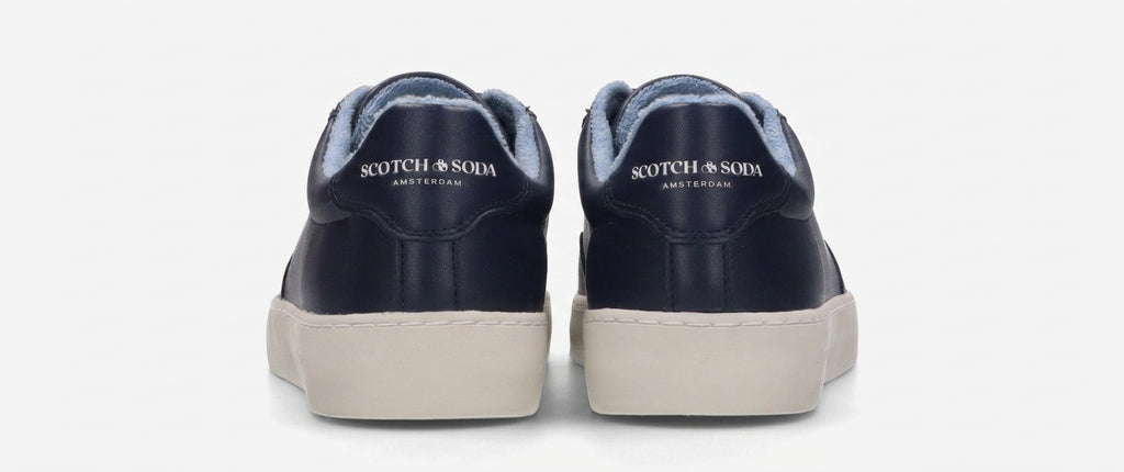 Buty Męskie Scotch &amp; Soda Skórzane Klasyczne Granat