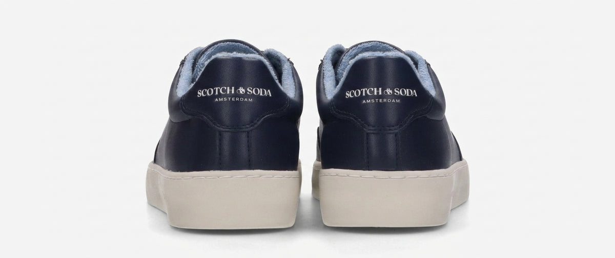 Buty Męskie Scotch &amp; Soda Skórzane Klasyczne Granat