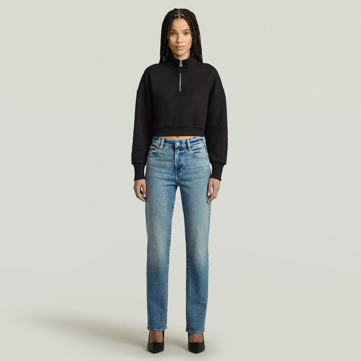 G-star Jeansy Damskie Niebieskie Viktoria High Waist Proste r.29/30