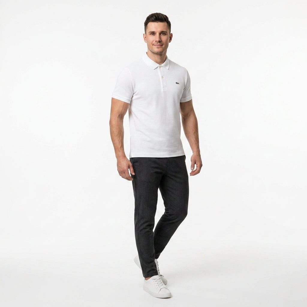 Koszulka Polo Męska Lacoste DH2050 Biała Krótki Rękaw