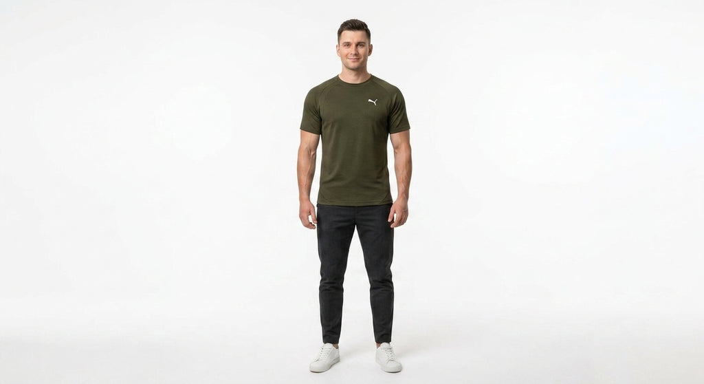 Koszulka Męska Puma Evostripe 68822970 Sportowa Zielona