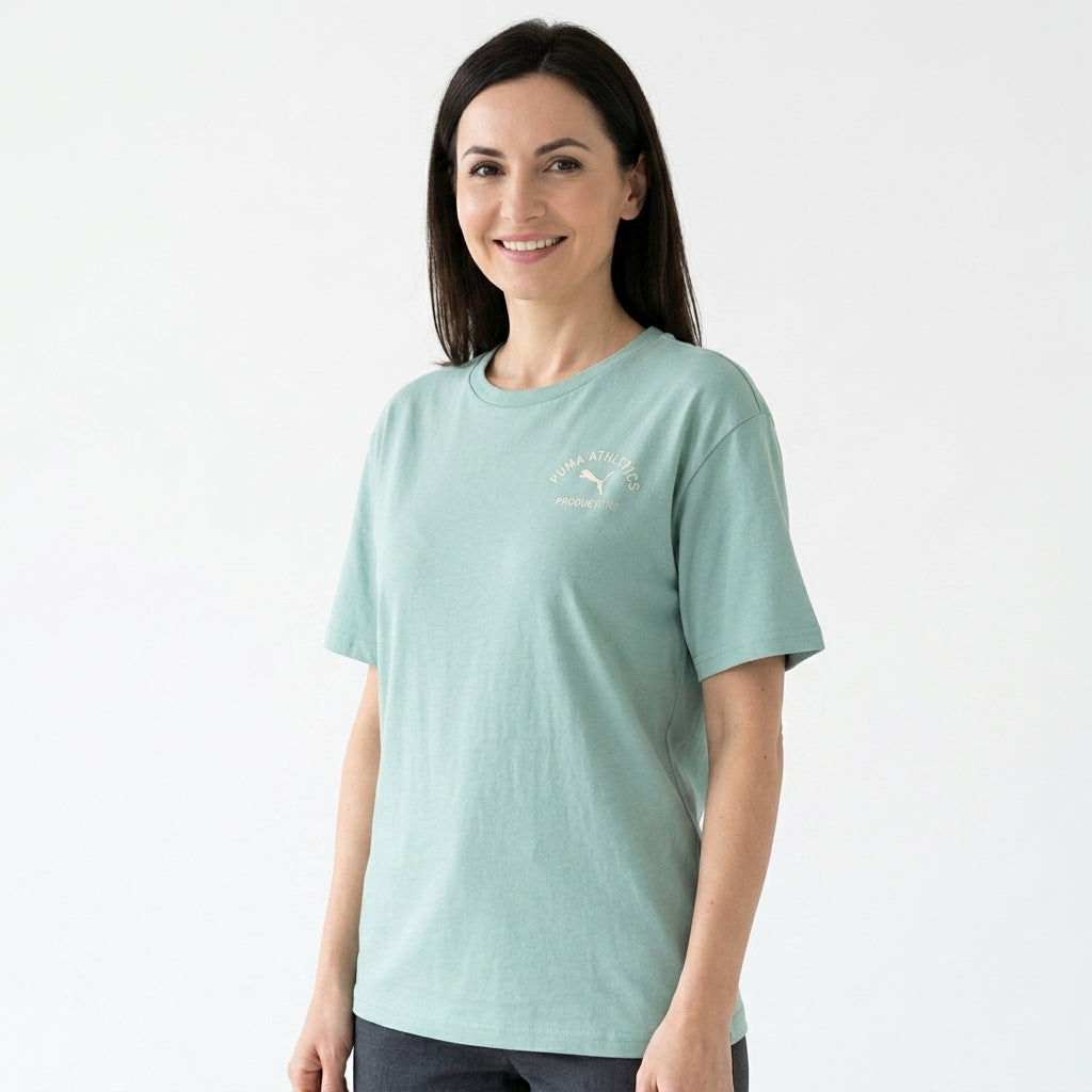 Koszulka Damska Puma CLASS Relaxed Tee Miętowa Bawłna Oversize