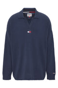 Sweter Męski Tommy Hilfiger Granatowy z Kołnierzykiem Oversize