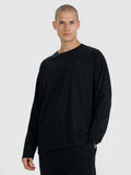4F Czarna Bluzka Męska Długi Rękaw Longsleeve Oversize Gładka Baweuniana