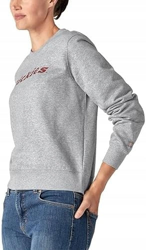 Dickies Szara Bluza Damska z Logo Wkładana Przez Głowę Długi Rękaw r. M