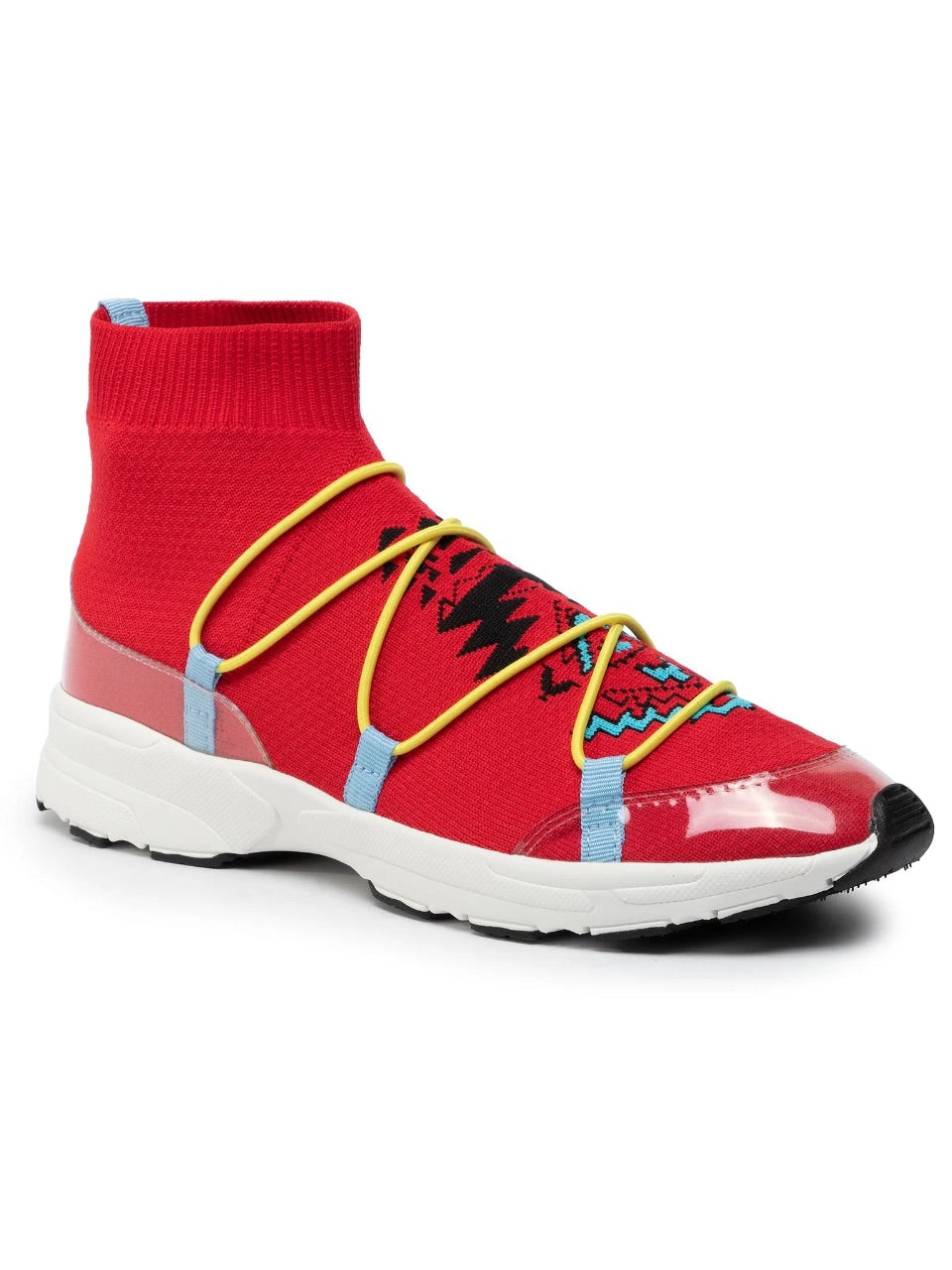 Desigual Czerwone Sneakersy Damskie Wsuwane Lekkie Wzór