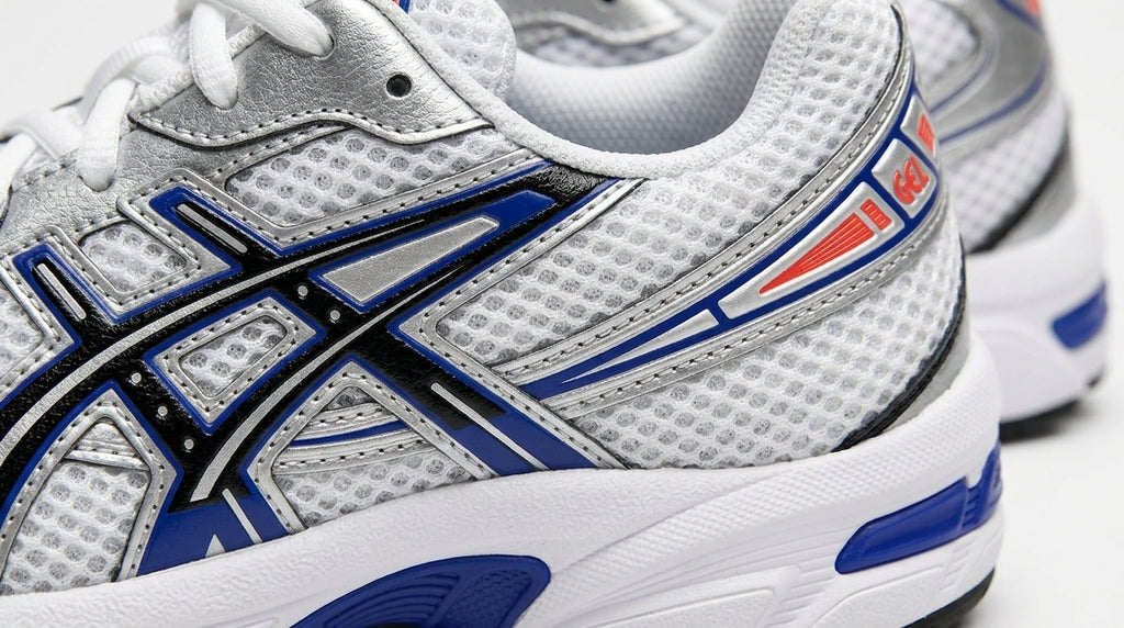 Buty unisex Asics GEL-1130 GS sportowe białe niebieskie amortyzacja