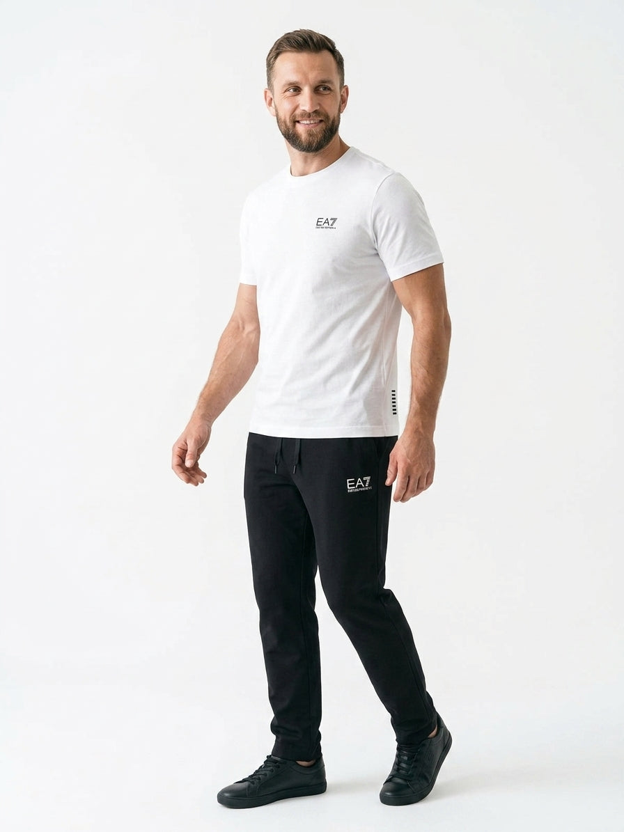 T-shirt Męski Emporio Armani 8NPT25 PJVPZ Biały Baweniany Slim