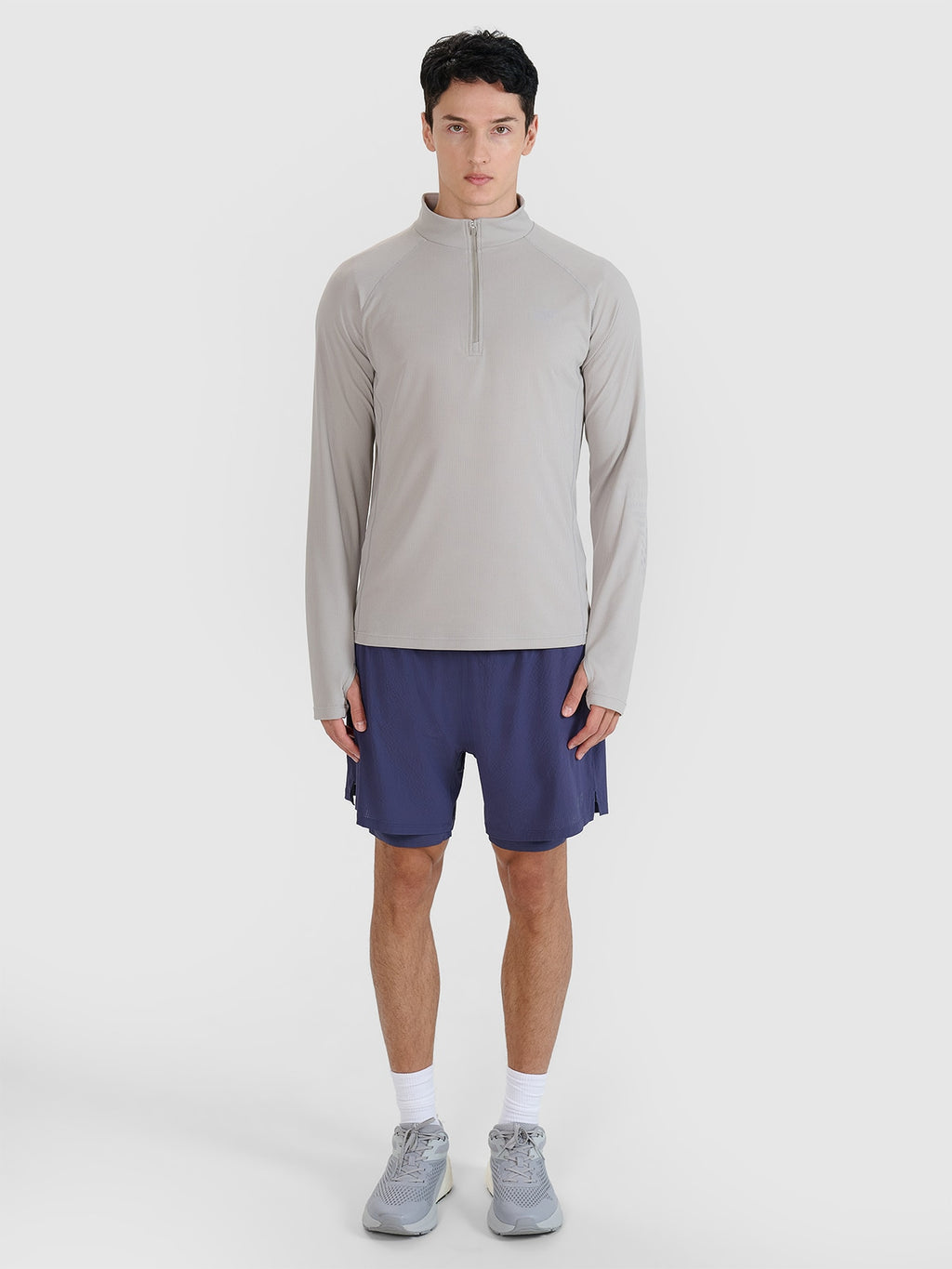 4F Szary Longsleeve Męski Do Biegania Bluzka na Długi Rękaw Szybkoschnący