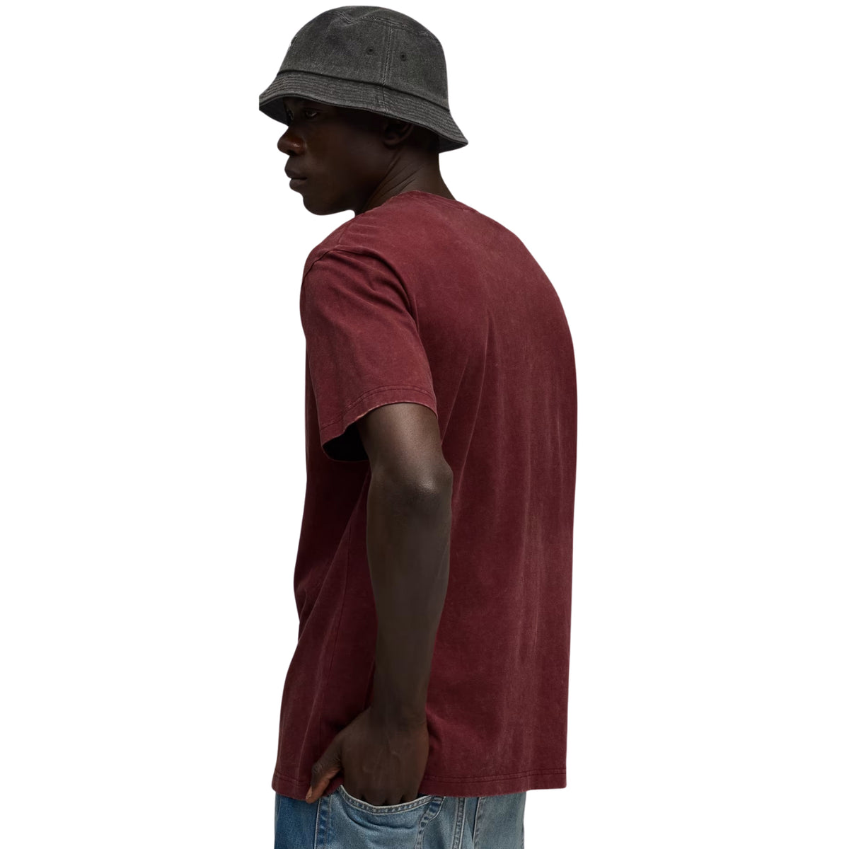 Koszulka Męska Puma Ess Elevated Relaxed Wash Tee Bordowa 688048 96