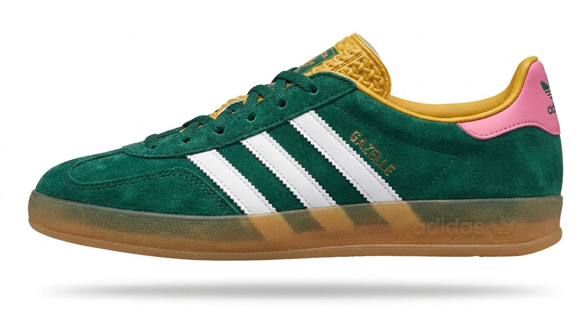 Buty Damskie Adidas Gazelle Indoor Sportowe Zielone Różowe