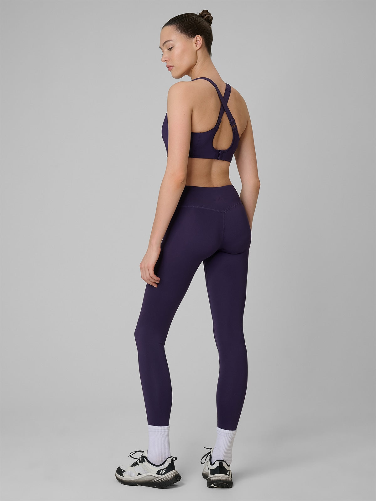 Legginsy Damskie 4F FNK F458 Sportowe Fiolet Szybkoschnące Slim
