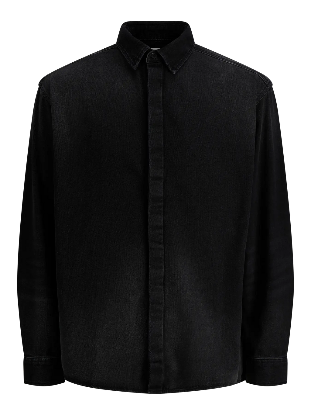 Jack&Jones Gruba Koszula Męska Jeans Czarny Denim Gładka