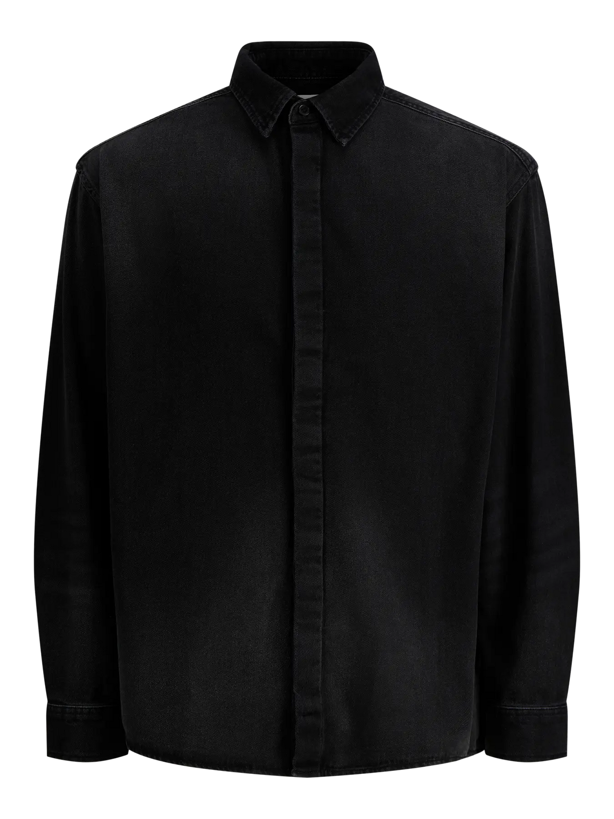 Jack&Jones Gruba Koszula Męska Jeans Czarny Denim Gładka