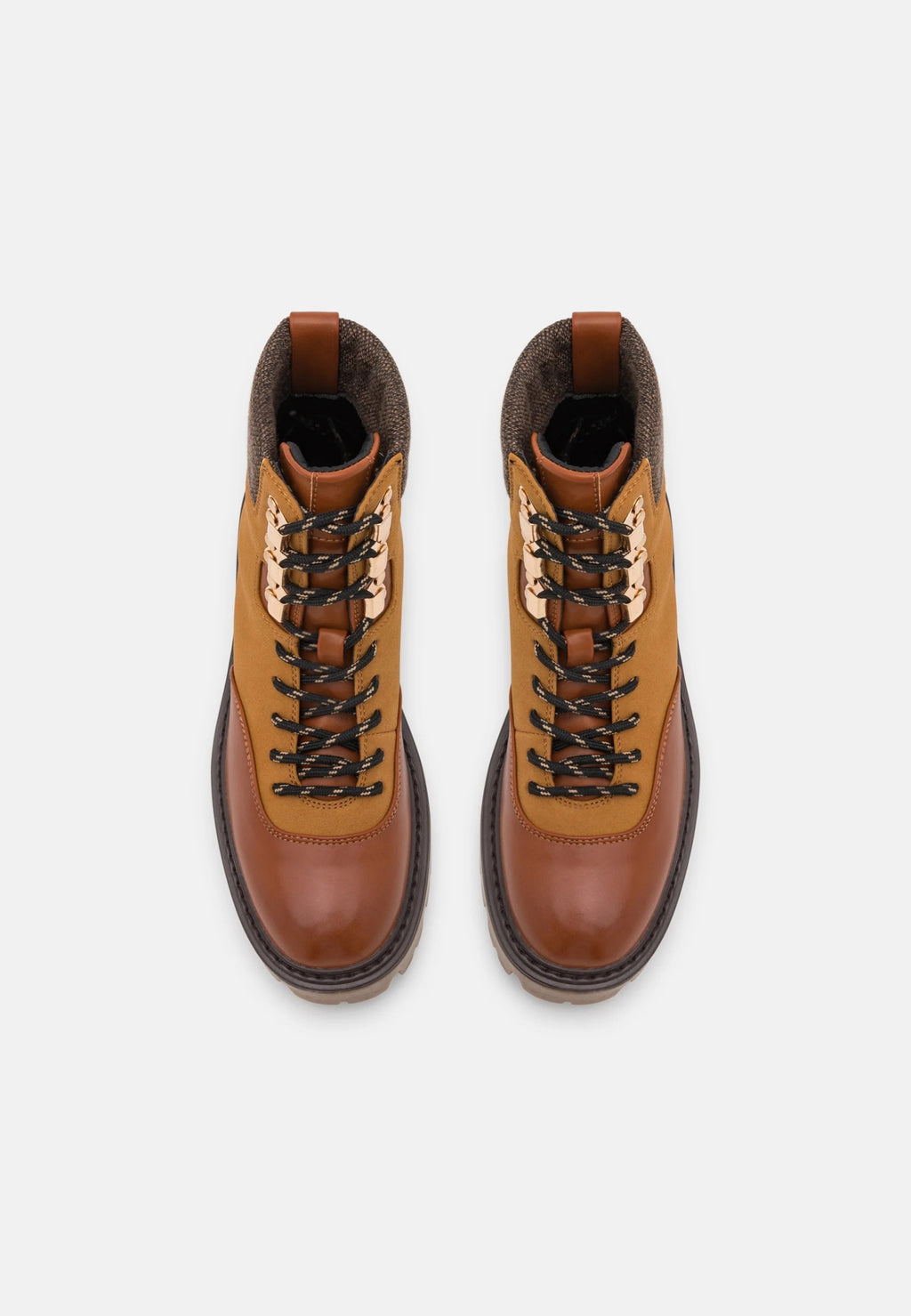 ONLY SHOES Botki Damskie Brązowe Sznurowane Trzewiki Wiosenne Trapery r.37