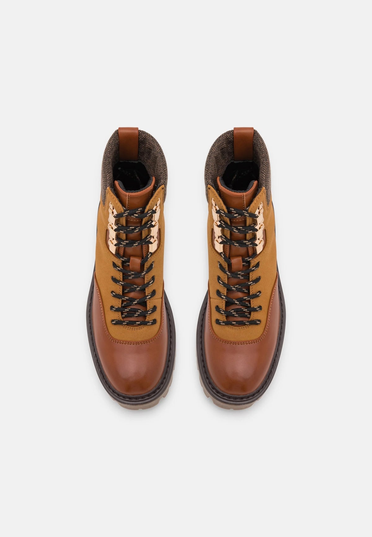ONLY SHOES Botki Damskie Brązowe Sznurowane Trzewiki Wiosenne Trapery r.37