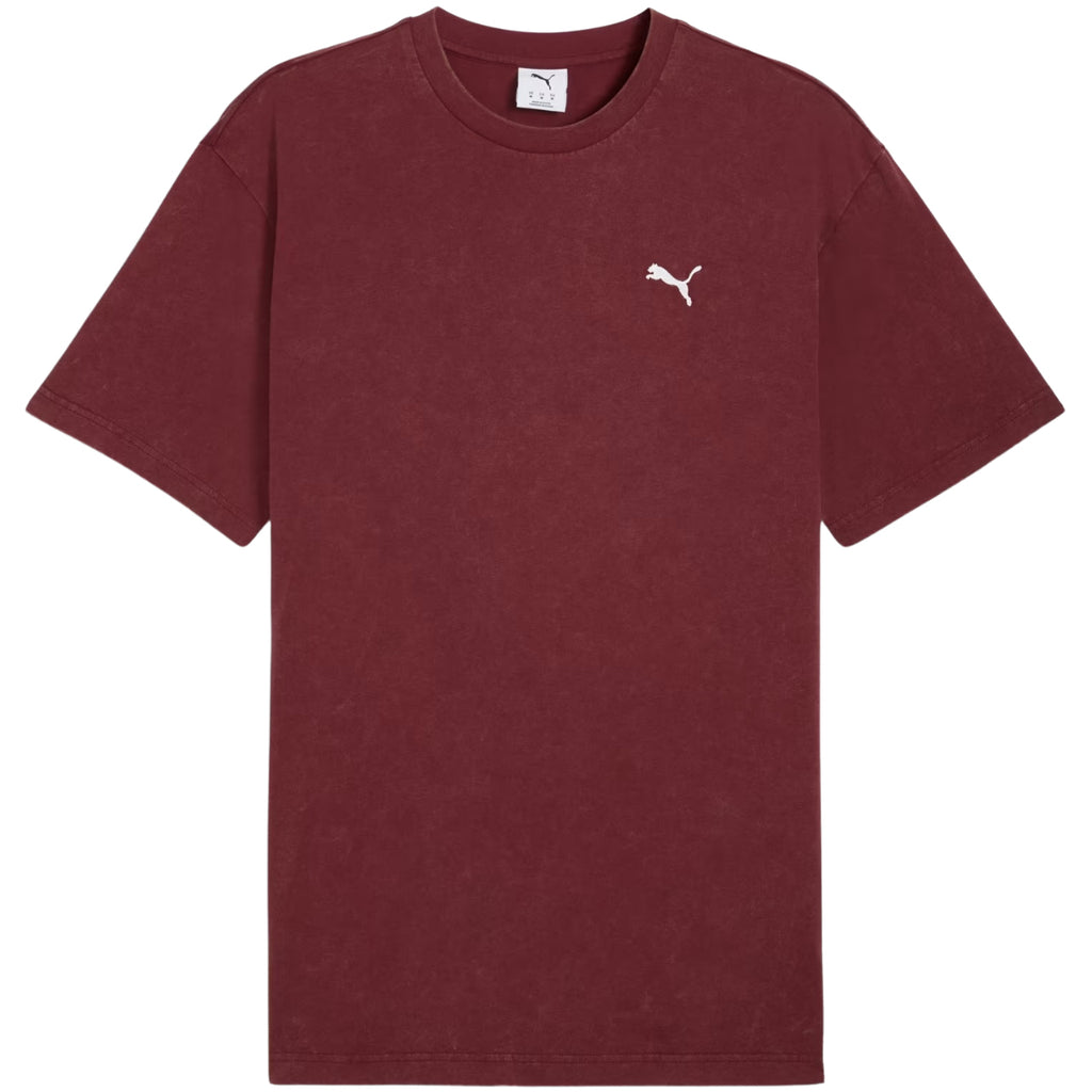 Koszulka Męska Puma Ess Elevated Relaxed Wash Tee Bordowa 688048 96
