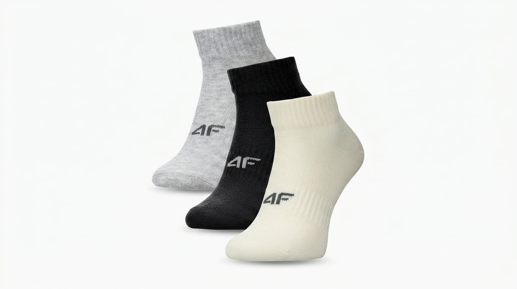 Skarpety Damskie 4F F448 Casual Białe Za Kostkę 3 Pak