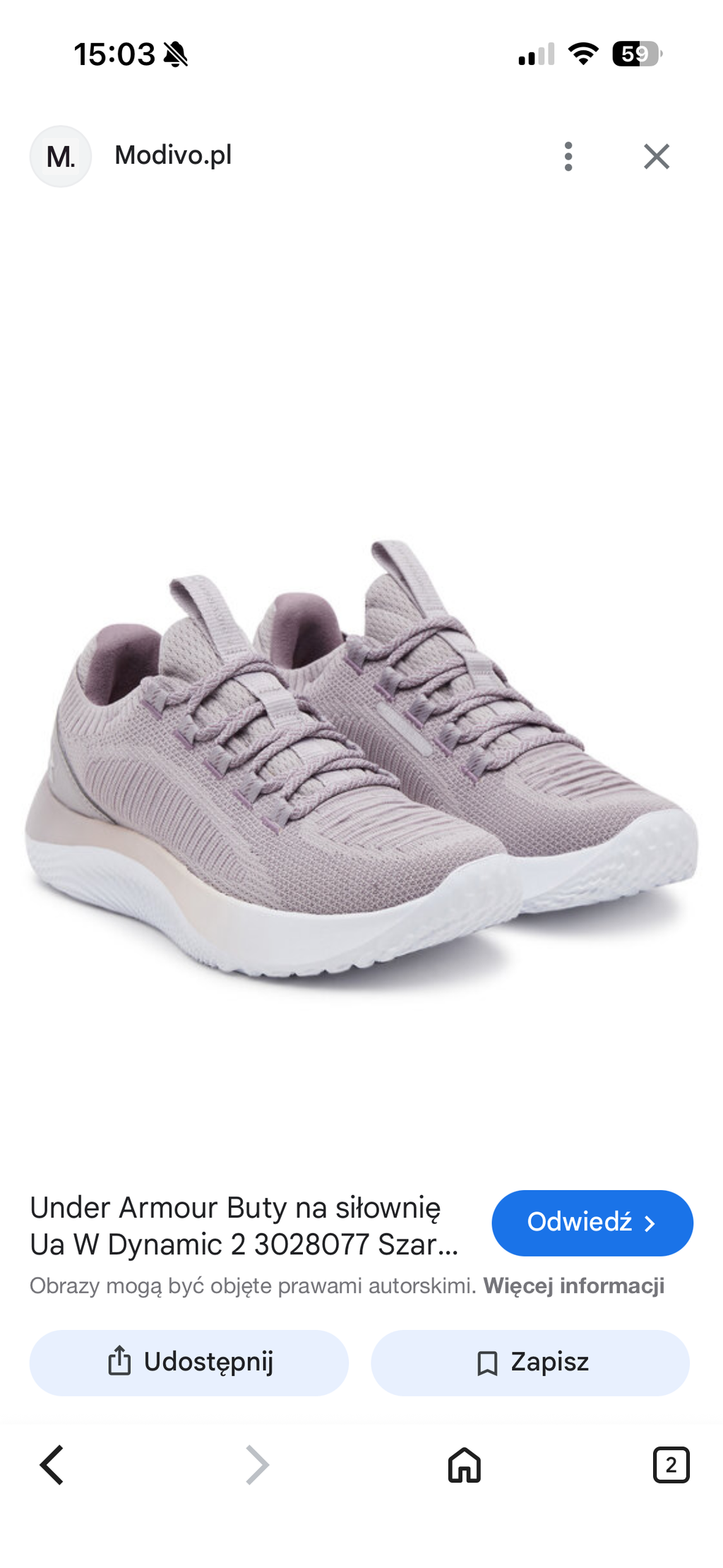 Under Armour Fioletowe Buty Damskie Sportowe Sneakersy Lekkie Wygodne