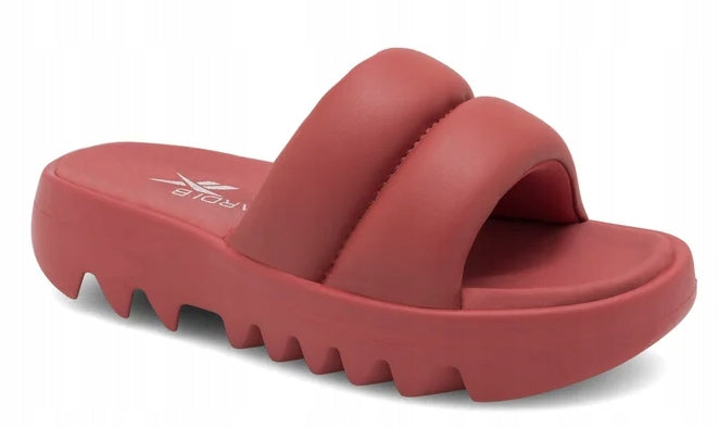 Reebok Klapki Sportowe Czerwone CARDI SLIDE Gruba Podeszwa r.40