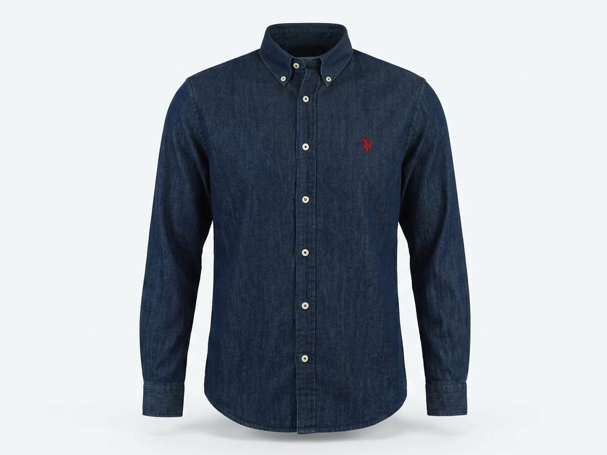 Koszula Męska U.S Polo Assn Jeansowa Granat Slim Fit