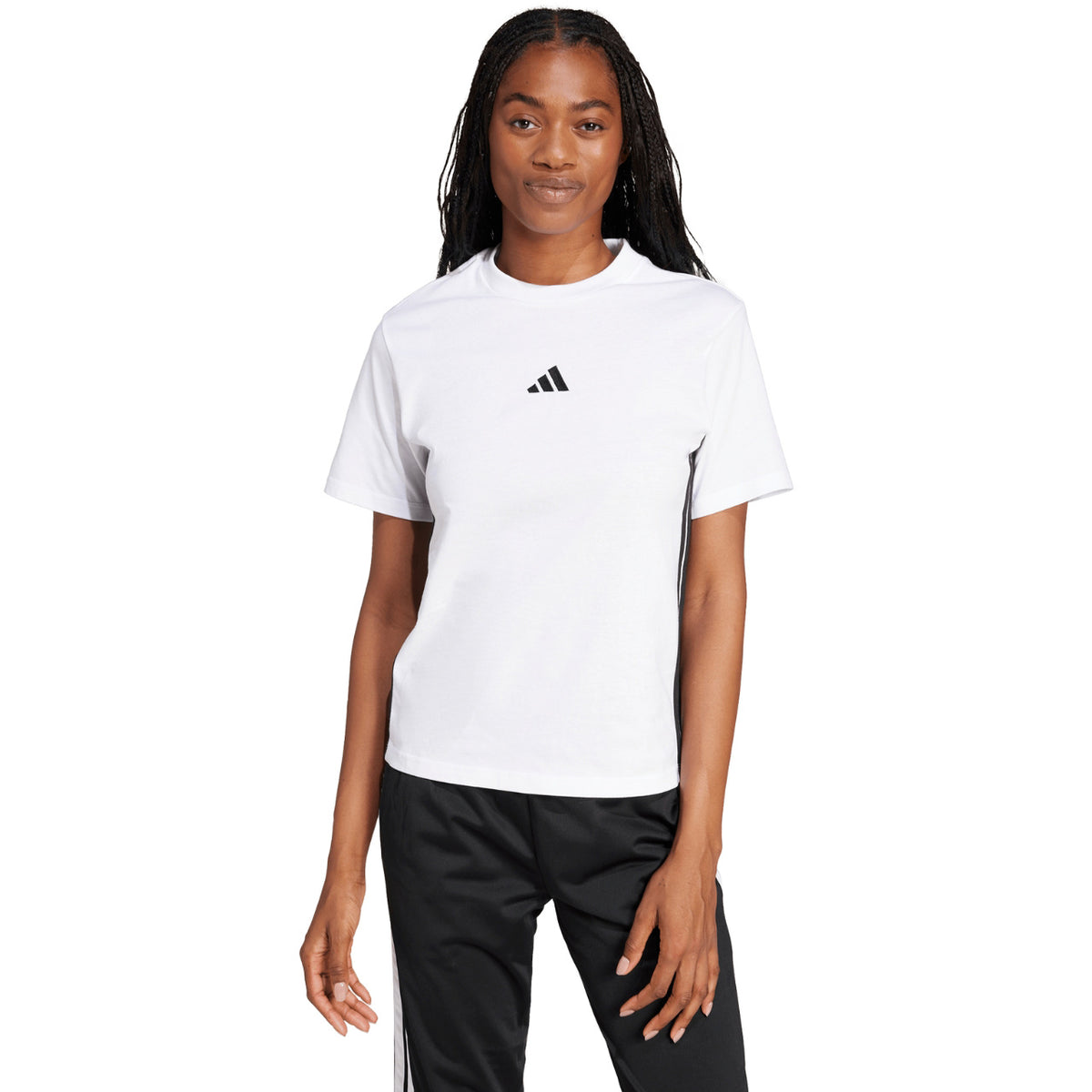 Koszulka Damska Adidas Essentials 3-Stripes Biała JD0844