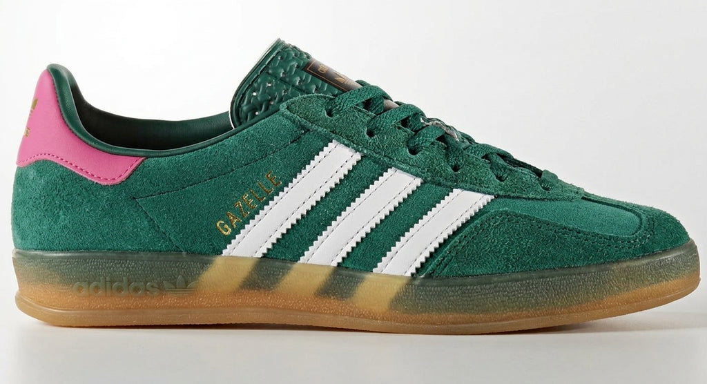 Buty Damskie Adidas Gazelle Indoor Sportowe Zielone Różowe