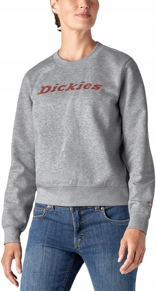 Dickies Szara Bluza Damska z Logo Wkładana Przez Głowę Długi Rękaw r. M