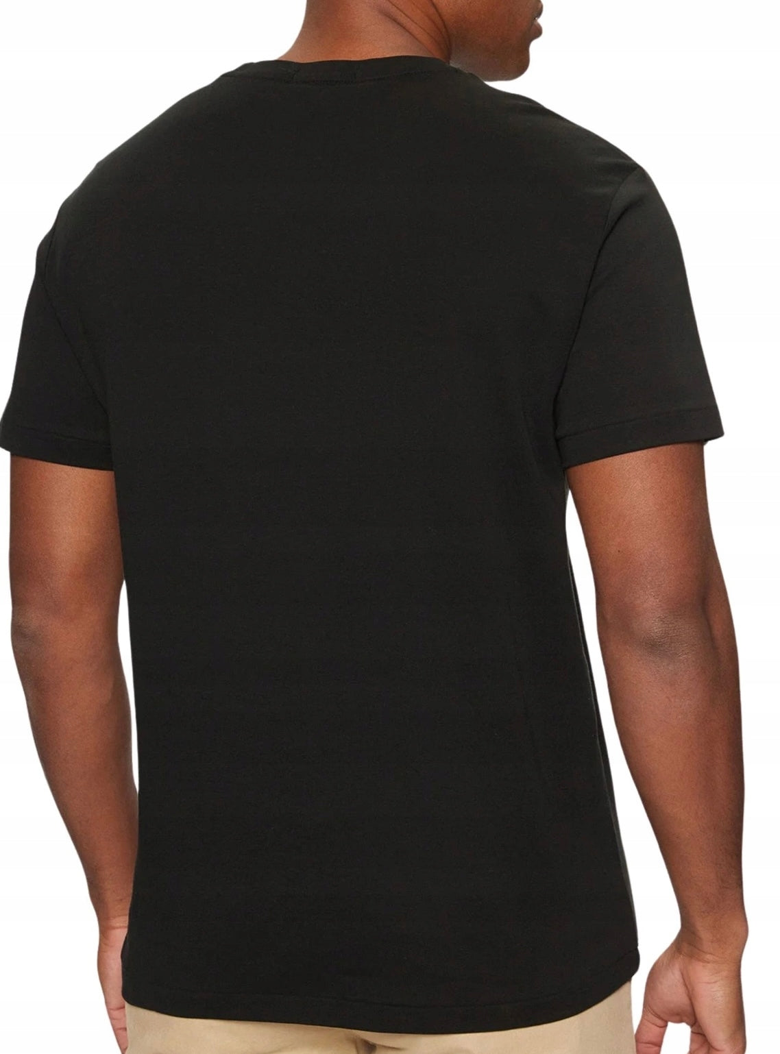 Polo Ralph Lauren Czarny T-shirt Męski Bluzka na Krótki Rękaw Logo Haft