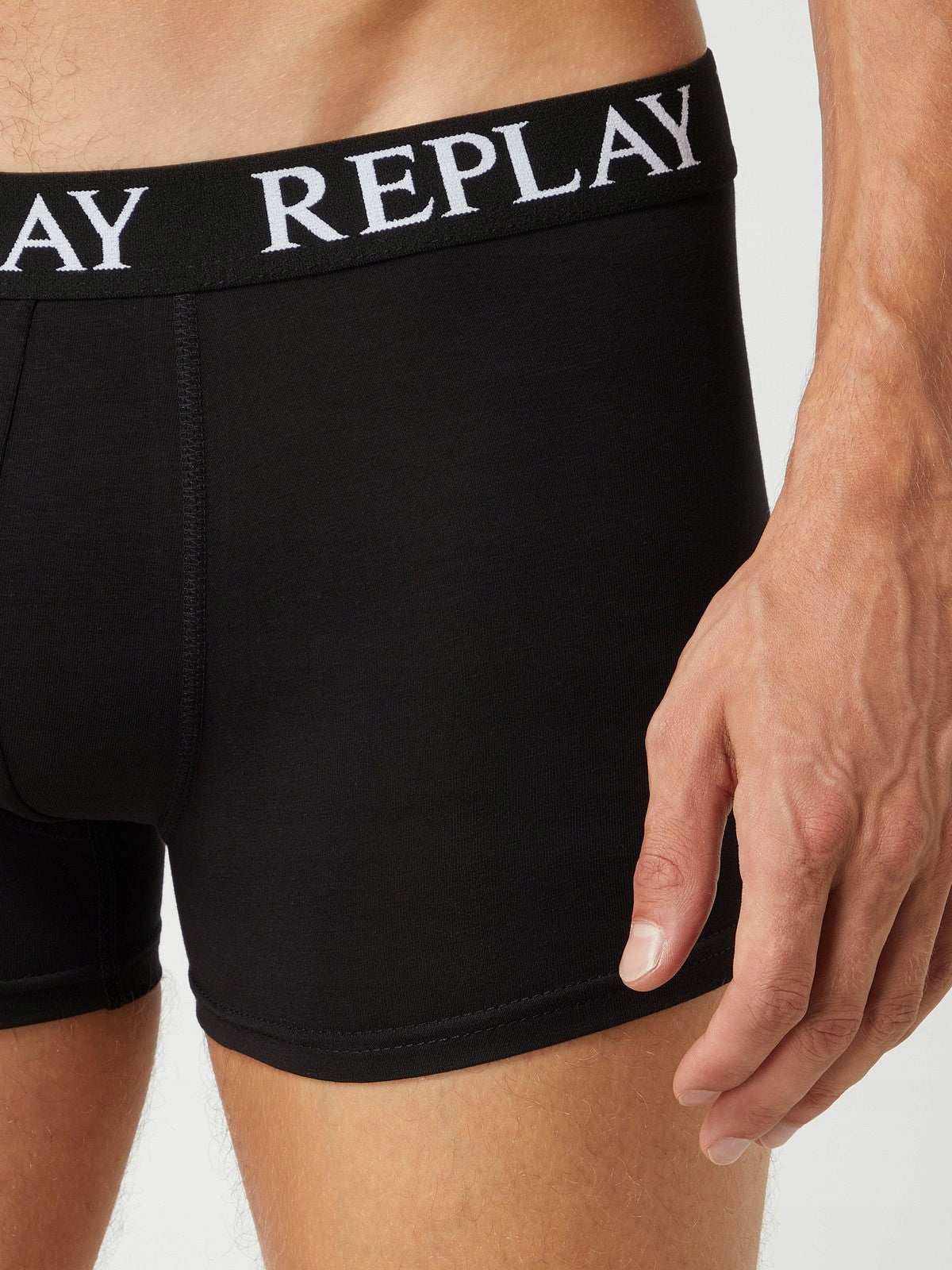 REPLAY Zestaw Bokserek Męskich 3-pack Dopasowane Pasek Logo Skinny Fit r.L