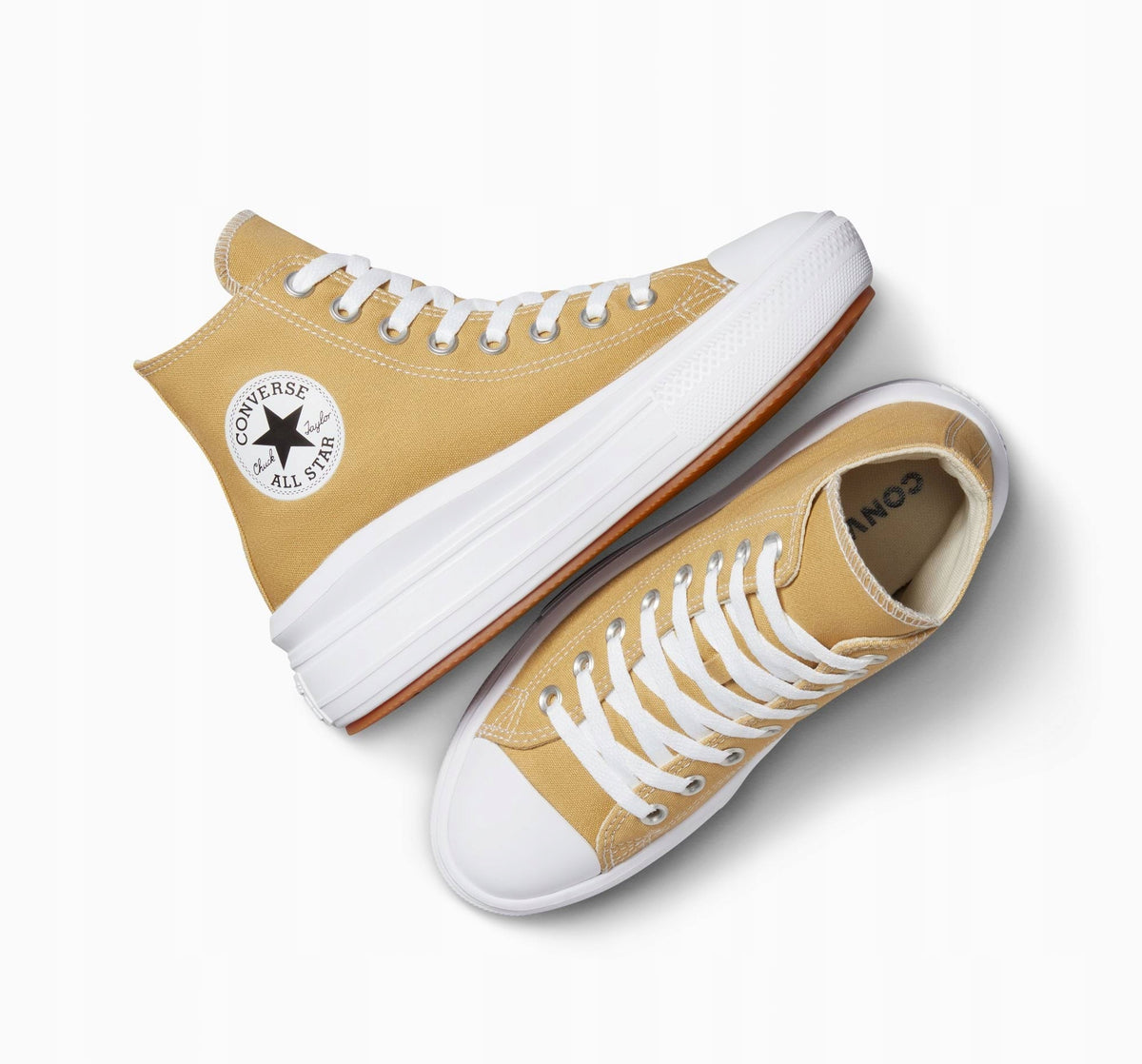 Converse Brązowe Buty Damskie Wysokie Sportowe Sneakersy na Platformie 37,5