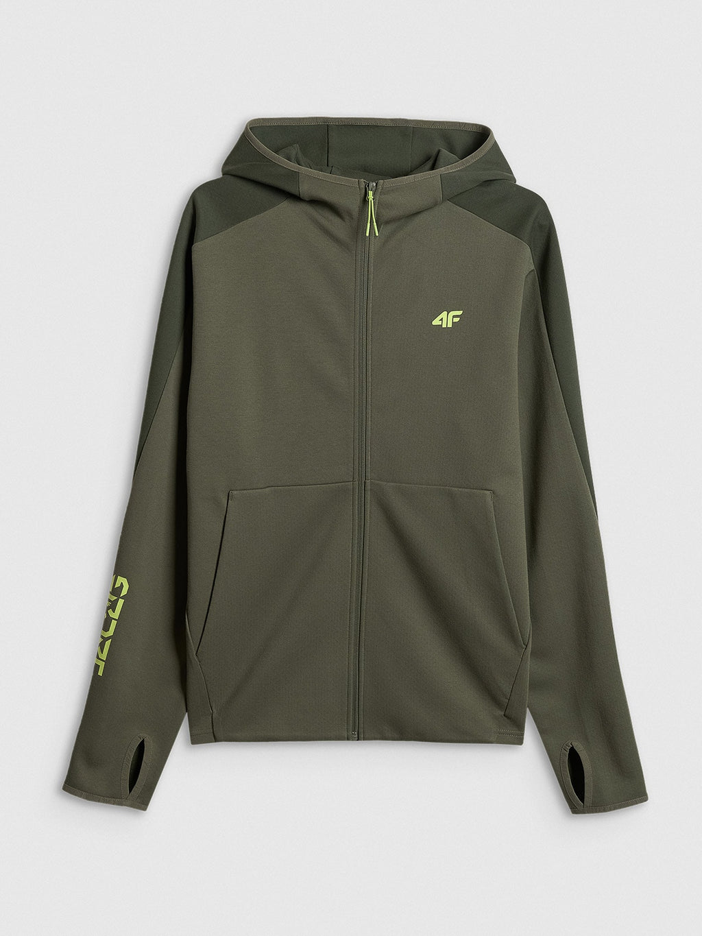 Bluza Męska Zielona 4F M2130 Sportowa Rozpinana Khaki Logo