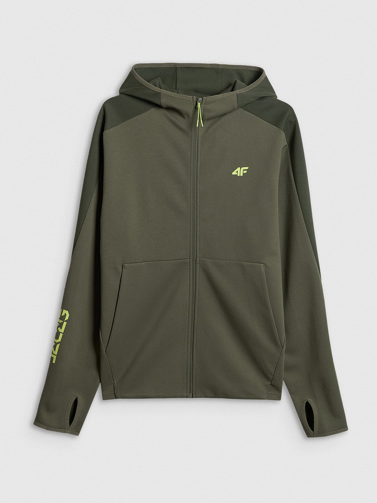 Bluza Męska Zielona 4F M2130 Sportowa Rozpinana Khaki Logo