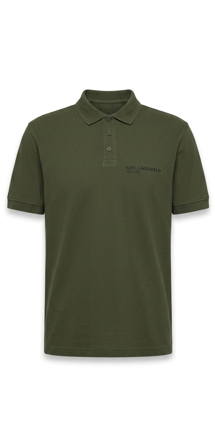 Polo Męskie Karl Lagerfeld A2M17094 Casual Zielone Krótki Rękaw