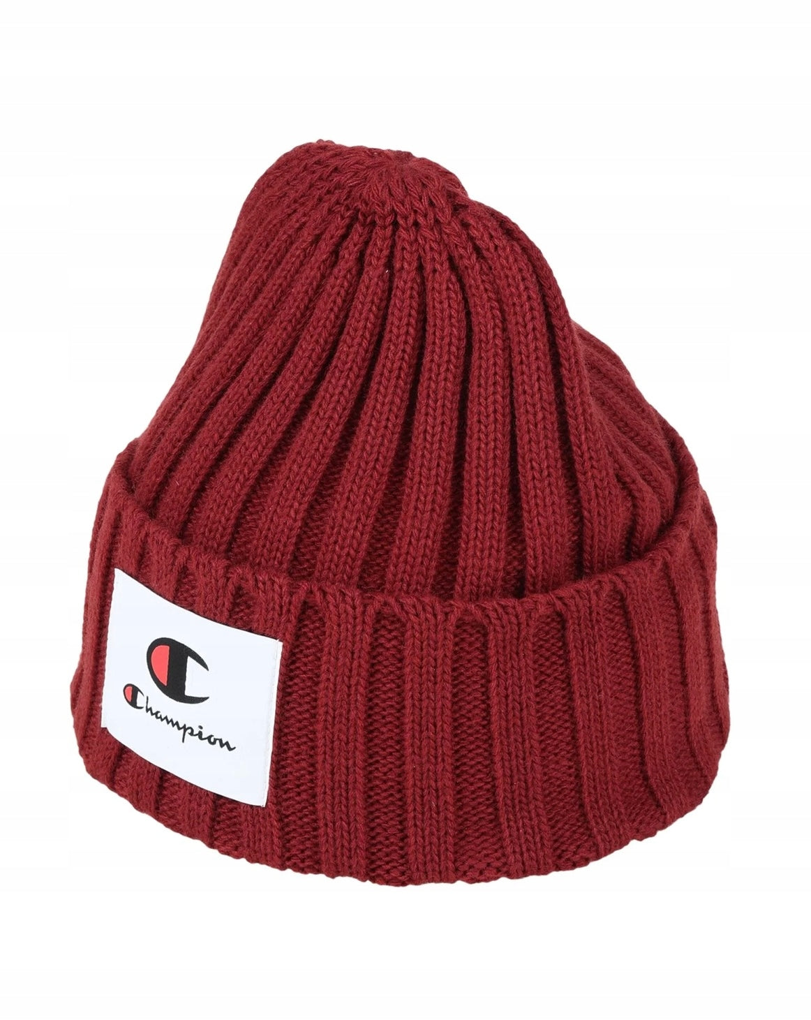 Champion Bordowa Czapka Zimowa Ciepła Naszywka z Logo Unisex Onesize Beanie